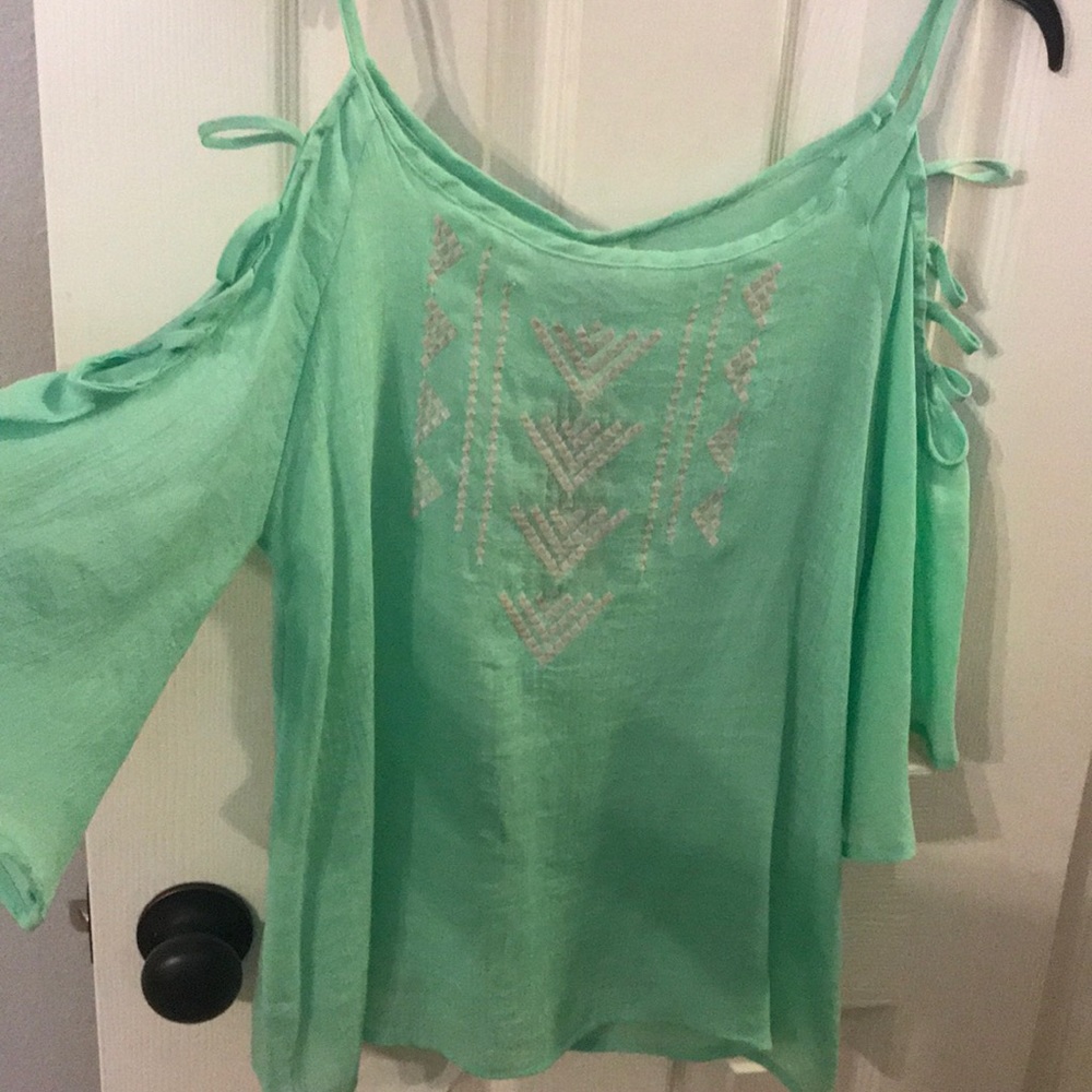 Mint green blouse